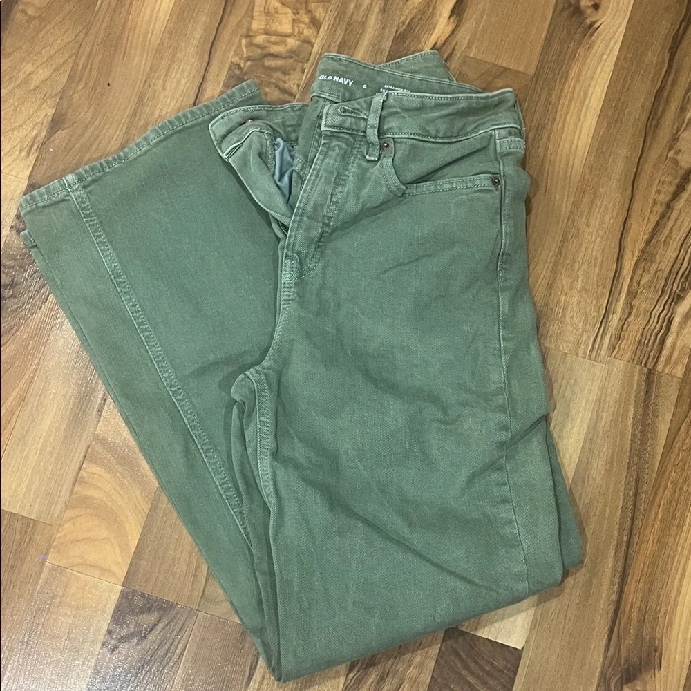 Old Navy Olive High-Rise Wide Leg Jeans - Picture 1 of 3